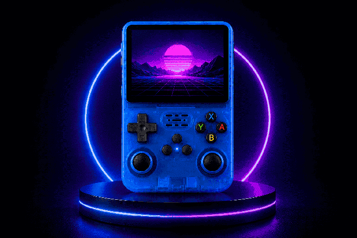 R36S game console — Galaxy Blue