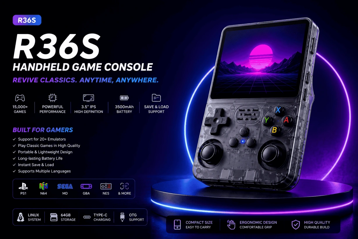 Where to buy the R36S retro handheld gaming console