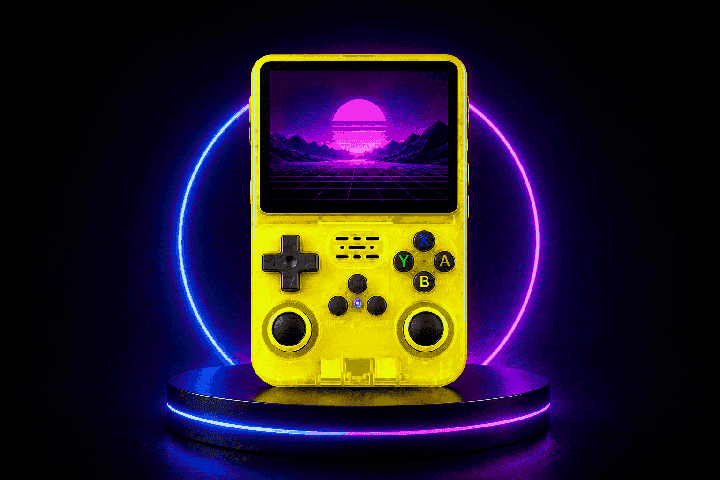 R36S game console — Desert Gold